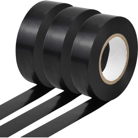 Nastro isolante, 20 m x 20 mm, nero - Nastro adesivo resistente alle alte temperature - Nastro per elettricisti e lavori edili (3 pezzi) (1/5)