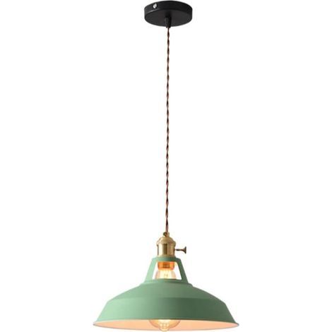 Plafonnier décoratif moderne avec abat-jour en métal (couleur : vert) adapté au café, au restaurant, au salon ou à la chambre à coucher (1/5)