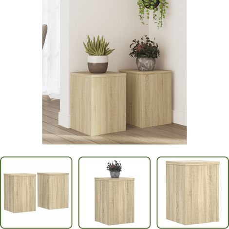 Holzwerkstoff - Pflanzenständer 2 Stk. Sonoma-Eiche 25x25x35 cm Holzwerkstoff (1/5)