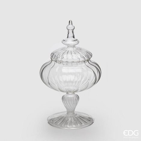 EDG Enzo De Gasperi Contenitore Vaso Bonbon H27 D15 B9 Natural Trasparente