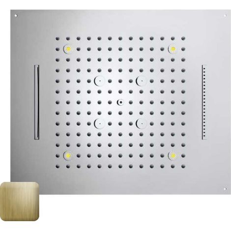 Plafond de douche 4 jets LED RGB chromothérapie or brossé Dream - BOSSINI H389080043 (1/2)