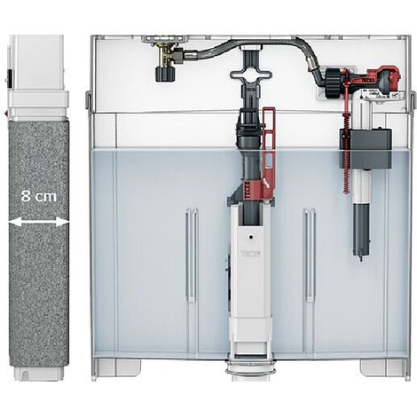 Tece 9370500 cassetta di scarico TECEbox OCTA II 8 cm per WC a pavimento