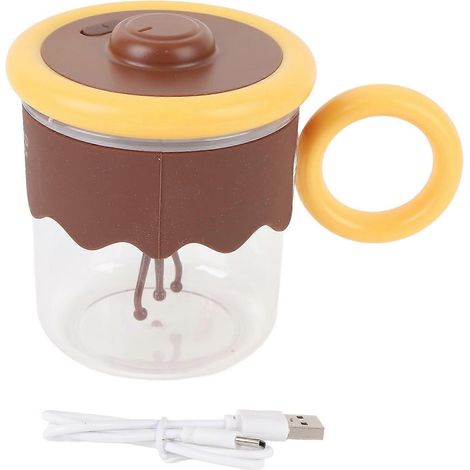 Elektrischer Rührbecher für Kaffee, 400 ml, Ein-Klick-Rührfunktion, niedlicher tragbarer Kunststoffbecher mit automatischer Rührfunktion