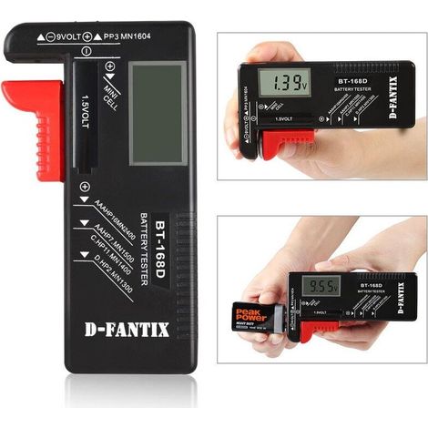 Testeur de Piles numérique,Testeur de Piles Universel,Batterie Testeur,pour AA, AAA, C, D, PP3, 9V, 1.5V, Piles Bouton - Fonctionne sans Pile, (1/5)