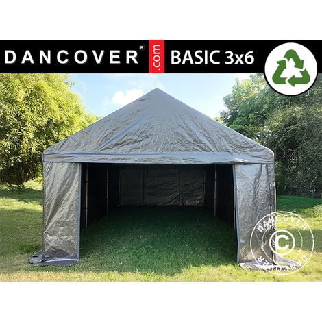 Storage tent Basic, 3x6 m, PE 300, Grey - Dancover (1/2)