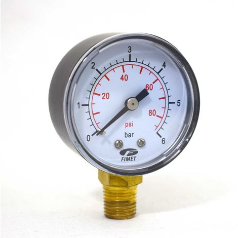 Manomètre sec radial 0 - 6 bars 1/4" Gas – Lecture précise – Construction robuste pour systèmes pneumatiques et hydrauliques – ADG