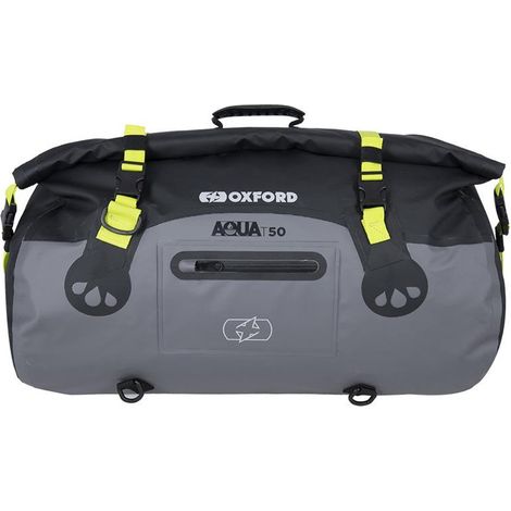 Sac Oxford Aqua T-50, sac à roulettes imperméable, capacité 50 L, coloris noir/gris/jaune fluo