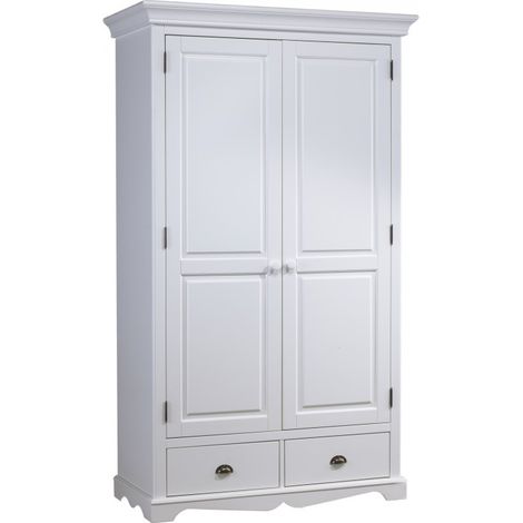 Armoire Penderie Blanche 2 Portes de Style Anglais (1/5)