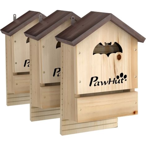 Set di 3 casette per pipistrelli in legno di cedro, adatte per essere appese in giardino, dimensioni 21,5 x 11,5 x 34 cm, spedizione inclusa. (1/5)