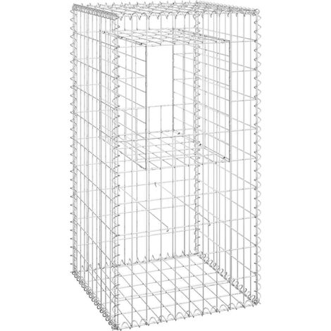 Poteau à panier de gabion 50x50x100 cm Fer