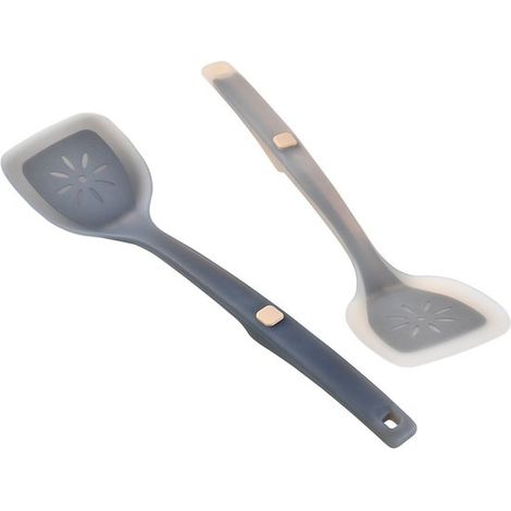 Spatola da cucina, paletta, spatola antiaderente, raschietto per teglie, ausilio in cucina, resistente al calore, semitrasparente, confezione da 2, 36,5 x 9,3 cm, per soffriggere (1/5)
