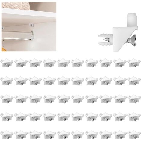 50 Pièces Rechange Taquet étagère pour 101558, Pièce de Rechange pour 101558, Supports de Rechange Pour Étagère 90°Code D'angle D'armoire Support pour Armoires Bibliothèque (1/5)