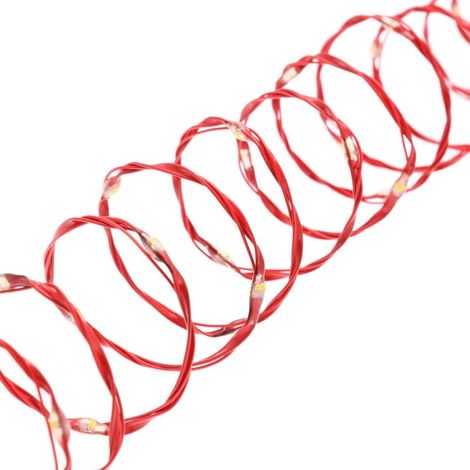 MicroLED Lichterkette 25m rotes Metallkabel (1/5)