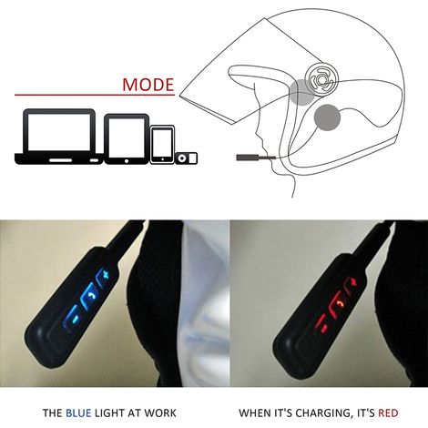 Écouteurs mains libres Bluetooth pour casque de moto avec microphone intégré (1/5)