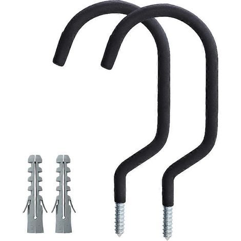 Crochets de rangement pour vélos robustes, crochets muraux pour vélos, lot de 6, noirs. (1/5)