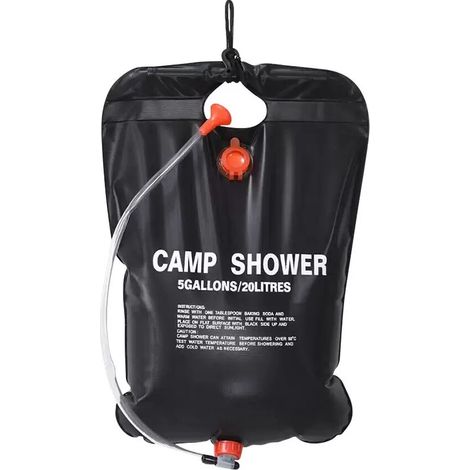 20 Liter Portable Shower, Bag with Removable Hose and On/Off Switch, Hot Water for Camping and Hiking (1/5)