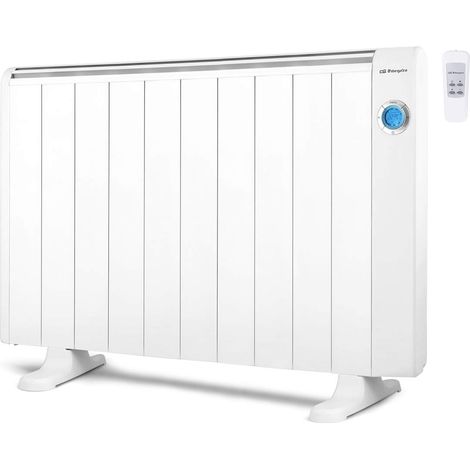 Radiateur à économie d'énergie, 10 éléments chauffants, écran numérique LCD, télécommande, programmable, 1800 W, aluminium, blanc (1/5)