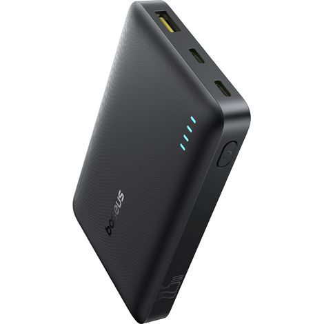 Powerbank 10000mAh 22,5W EnerFill FP21 USB-A/USB-C mit USB-C-Kabel – Schwarz