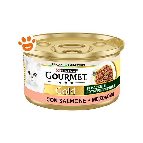 Purina Gourmet Gold Straccetti Salmone  - Purina Gourmet Gold Straccetti Salmone - Lattina Da 85 Gr