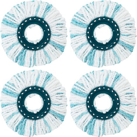 Applicable 4 Pièces pour Leifheit Têtes de Rechange, Compatible pour Leifheit Clean Twist Disc Mop, Système à Fibres Balai pour leifheit Serpillière Franges de Remplacement, pour Tous Types de Sols (1/5)