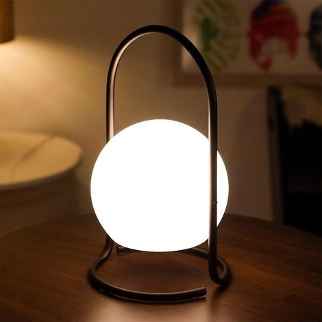Tragbare, kabellose Tischlampe, leistungsstarke, langlebige, batteriebetriebene Laterne mit USB-Aufladung, 3 Beleuchtungsmodi und Steuerung für drinnen und draußen beim Camping (1/5)