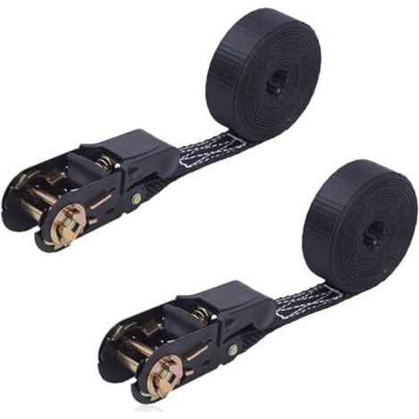 Cinghie di fissaggio a cricchetto, set da 2, 8 m x 25 mm, con cinghie di fissaggio. Cinghie di fissaggio a cricchetto per moto, auto e rimorchi. Portata: 400 kg (1/5)