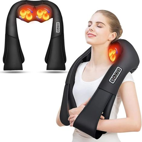 Nackenmassagegerät, Rücken- und Nackenmassagegerät mit Wärmefunktion, elektrisches Shiatsu-Massagegerät für Nacken-, Halswirbelsäulen- und Schultermassage, Geschenkidee für Mama, Papa, Frauen und Männ (1/5)