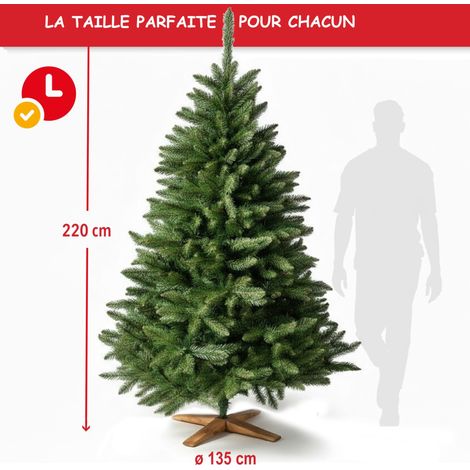 Sapin de Noël artificiel 220cm Arbre de Noël Support et sac de rangement inclus