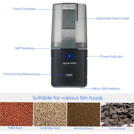 Distributeur automatique de nourriture pour poissons, minuterie d'alimentation pour réservoir d'aquarium, sortie réglable, commande vocale, Compatible avec Alexa (1/5)