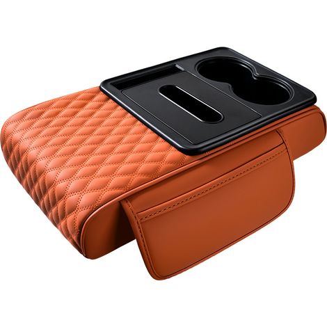 Coussin rehausseur accoudoir 5-en-1, tapis protection central, support gobelet et mouchoirs, accessoire multifonction voiture (1/5)