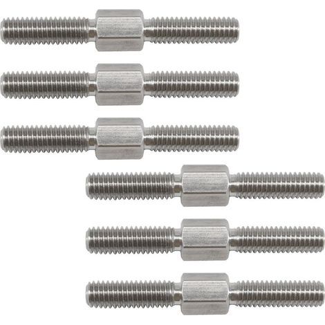 Vakuum-Lot de 6 goujons hexagonaux à double extrémité M6 x 50 mm avec filetage à droite et à gauche en acier inoxydable 304 de longueur égale (1/5)