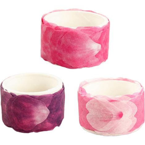 Lot de 3 rubans adhésifs décoratifs Washi avec motifs de fleurs et de feuilles, pour enfants. Motifs roses et fleurs. Joli lot de stickers Washi. (1/5)