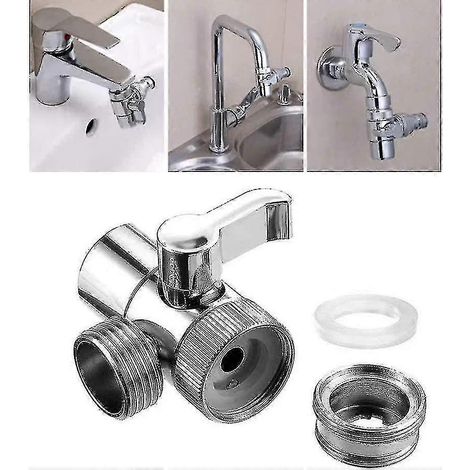 Adaptateur de robinet, aérateur, connecteur de robinet d'eau, séparateur de robinet de cuisine, pommeau de douche, vanne inverseuse