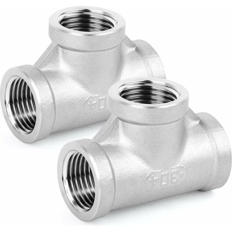 conectores en T de acero inoxidable, conectores hembra BSP de 3/4" (1/5)