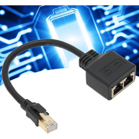 Adaptateur Ethernet RJ45 1 vers 2 Ports - Diviseur de Connexion Haute Performance pour Bureau et Maison