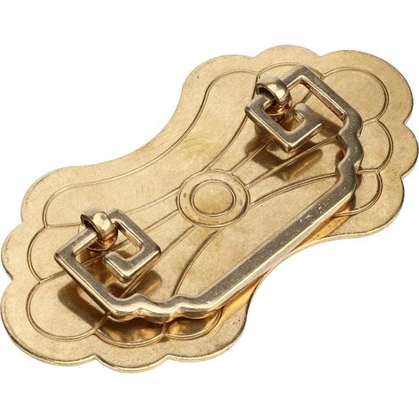Vintage-Schubladengriff, 12,8 x 7 cm, Retro-Stil im chinesischen Stil, antike Messingblumen mit Wohlstandsmotiv, mit 2 Schrauben, für Bücherregal (1/5)
