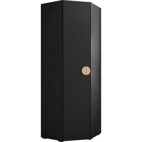 Armario de rincón Hartford 568, Dorado, 237x81x81cm, Puertas de armario: Con bisagras, Número de estantes: 0