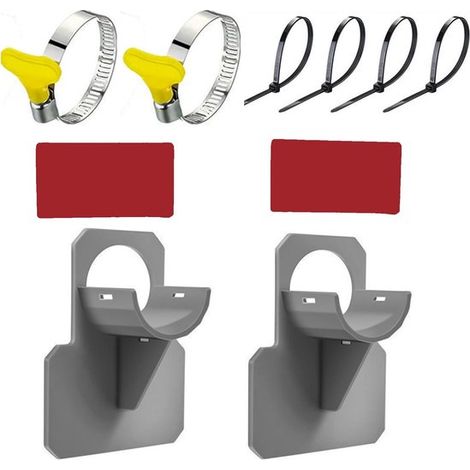Soportes para manguera de piscina (paquete de 2), accesorios anticaída, color gris. (1/5)