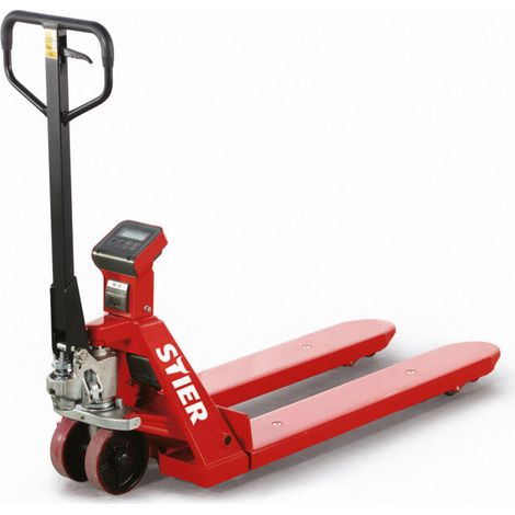 [NEUWERTIG] B-Ware STIER Wiegehubwagen Palettenheber Hubwagen RAL3002 Drucker 2000kg 1kg-Schritte