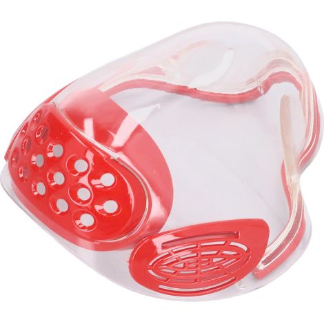 Masque respiratoire anti-buée en polycarbonate transparent avec filtre anti-éclaboussures et protection respiratoire pour enseignants et adultes (rouge) (1/5)