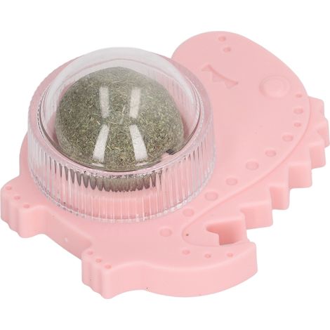 Pinkfarbener, um 360° drehbarer, selbstklebender Katzenminzeball zur Wandmontage, gegen Langeweile, ideal für den Innenbereich. (1/5)
