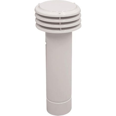 Esalatore fumaiolo antivento in lamiera smaltata colore bianco altezza 45 cm per canne fumarie di stufe e caldaie Bianco   11 cm