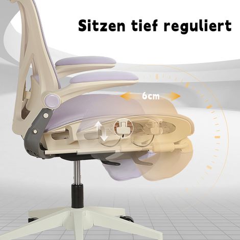 Irovami Chaise de bureau ergonomique pliable violette Soutien lombaire, appui-tête 3D, accoudoirs rabattables, repose-pieds – Gain de place (1/5)