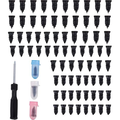 Kit de réparation de pneus – 85 pièces – Rapide sans retirer la roue – Voiture, vélo, moto – Portable (1/5)