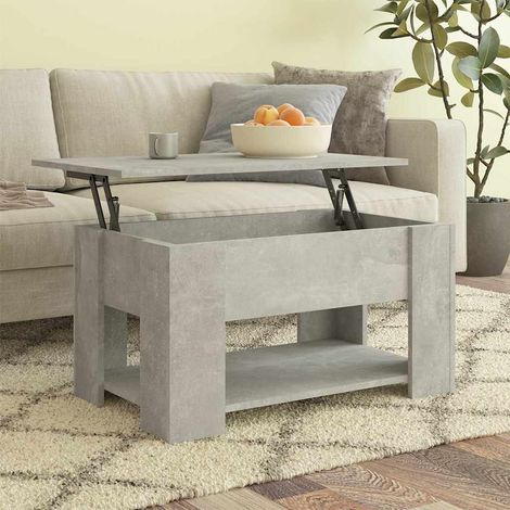 vidaXL Mesa de centro madera de ingeniería gris hormigón 79x49x41 cm (1/5)