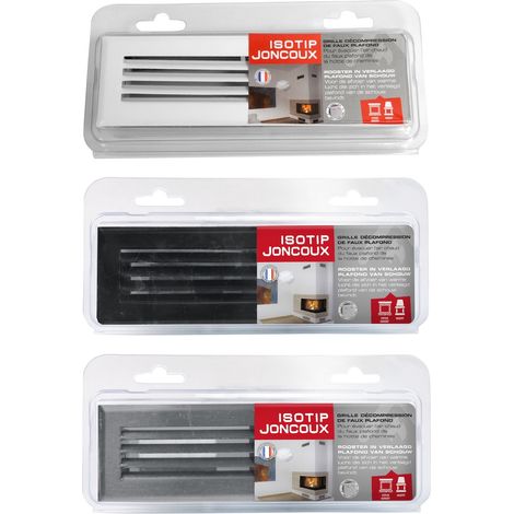 Rejilla de aire caliente negra con listones – 190 x 60 mm JONCOUX
