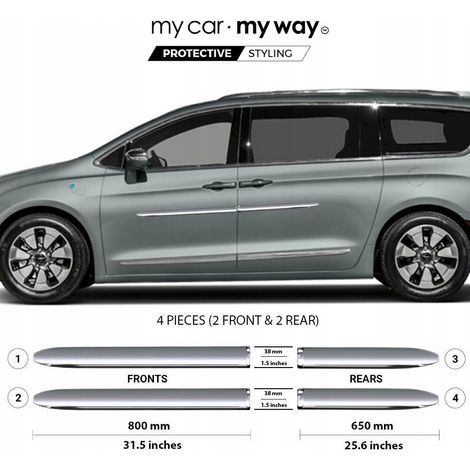 Chrysler Pacifica 2017-22 - Molduras cromadas para puertas (1/4)