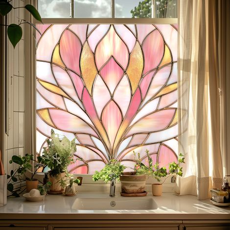 Film de confidentialité coloré pour vitres, 50×50cm, pour la décoration de fenêtres en verre, film à adsorption électrostatique. (1/5)