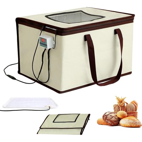 Boîte De Levée De Pâte, Armoire de Fermentation Pliable Étuve De Pâte Polyvalente avec Chauffage et Contrôle Précis De La Température Température et Minuterie Réglables Heated Proofing Basket (1/5)