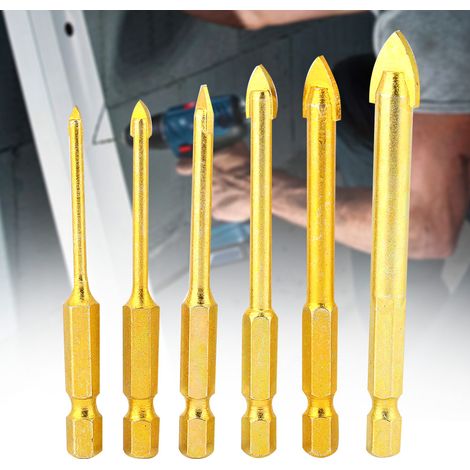 6 Dreieckbohrer mit Sechskantschaft, Flach- und Spiralbohrer 3/4/5/6/8/10 mm (1/5)